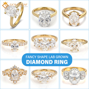 Bague halo en or jaune 14 carats Goldleafgem avec sangle gravée, semi-monture pour diamant de laboratoire de 1 à 5 carats, bijoux de mariage sur mesure - Product Image 6