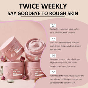 <span class=keywords><strong>Masque</strong></span> facial en <span class=keywords><strong>argile</strong></span> <span class=keywords><strong>rose</strong></span> Kaolin, naturel et biologique, pour éclaircir la peau, raffermir, réduire les pores, nettoyer en profondeur les points noirs, marque privée - Product Image 5