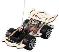 Детская деревянная сборка «сделай сам», 4-канальная электрическая радиоуправляемая Гоночная машина, модель научного эксперимента, игрушка, интересная сборка «сделай сам», модель радиоуправляемого автомобиля, подарки