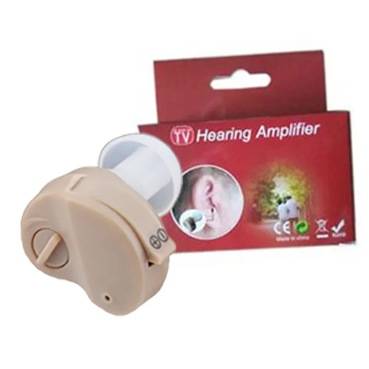Tapones de silicona para los oídos, audífonos recargables de un botón de encendido, fáciles de usar, ajustables para sordera