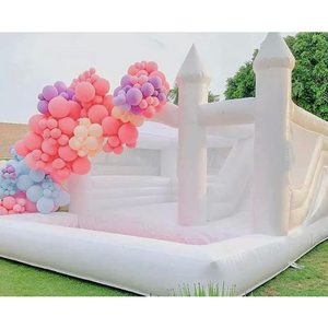 Rental <b>Inflatable</b> White <b>House</b> WIth Slide Bouncer Wedding Castle With Ball Pit White Wedding Wedding <b>House</b> Rental I - Product Image 2