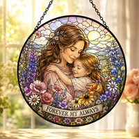 Attrape-soleil en verre peint de 30 cm, design Art Déco, décoration de fenêtre, cadeau pour Noël et anniversaire, vente en gros