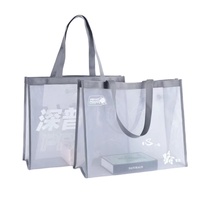 Sac fourre-tout transparent en maille lavable 40x14x35cm, organiseur de voyage à large ouverture pour cosmétiques avec fermeture magnétique, 3 couleurs, vente en gros OEM