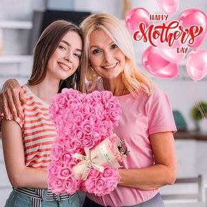 Preserved Rose Teddy Bear Gift Box with Greeting Card-Handmade for Wedding Mother's Day Anniversary & Birthday Gifts - Product Image 6