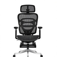 Fauteuil de bureau ergonomique moderne entièrement en maille, inclinable, avec accoudoirs réglables 6D, appui-tête et soutien lombaire, pivotant, pour le bureau à domicile