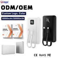 Chargeur de téléphone portable ultra fin 2 en 1, batterie Li-polymère 20000 mAh, charge rapide 5V/3A 22,5W, affichage LED, double USB-A