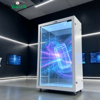 Vitrina LCD Transparente de 55 Pulgadas, Vitrina Holográfica 3D, Pantalla Táctil Holobox 4K para Museos, Centros Comerciales y Exhibiciones de Marcas