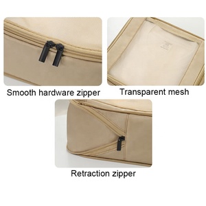 Vente en gros, offre spéciale, sac de rangement personnalisé, sac à chaussures suspendu pour vêtements, cosmétiques, cubes d'emballage à compression en maille carrée - Product Image 6