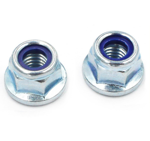 Écrous à vis hexagonaux à bride avec verrouillage en nylon, acier, zinque bleu, zinque noir, 1/4-20 M6, écrous de vis pour meubles, grade <span class=keywords><strong>8</strong></span> - Product Image 4