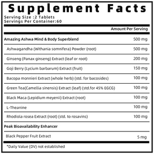 อาหารเสริม Ashwagandha สำหรับผู้ชายและผู้หญิงภูมิคุ้มกันเสริมรากสมุนไพร Ashwagandha - Product Image 4