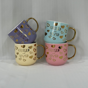 Luxury <b>Cute</b> Shape Electroplated Golden Design Coffee Water Tea <b>Mug</b> Porcelain <b>Mug</b> Set Business Gift Customizable Food Safe - Product Image 2