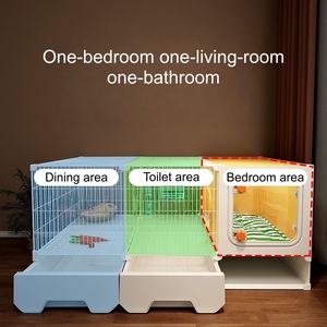 <span class=keywords><strong>Maison</strong></span> pour animaux de compagnie moderne toutes saisons pour chiens et chats avec lits superposés en forme de villa à deux étages, en maille de fer, design chaleureux pour une utilisation en intérieur - Product Image 2