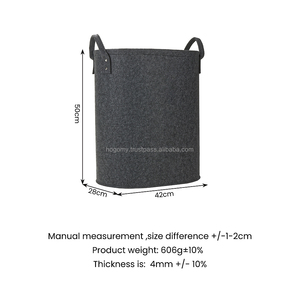 Cesto de Ropa Ovalado Moderno de Fieltro, Cesto para Ropa Sucia con Cestas de Almacenamiento para Uso en el Baño - Product Image 3