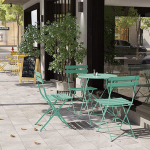 Modern multi color Folding Metal Garden <b>Table</b> Set <b>Outdoor</b> Dining Furniture for Balcony Cafe Use 4 Seater 3 Year Warranty UP-CF09 - Product Image 1