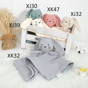 2025 nueva llegada 100% muselina <span class=keywords><strong>de</strong></span> algodón orgánico lindo bebé edredón juguete estereoscópico encarnación impresión perro conejo oso Manta - Product Image 4