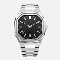 Montres à quartz classiques carrées japonaises personnalisées en gros pour hommes, étanches, en acier inoxydable, Relogio