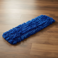 Recharges de têtes de serpillères antibactériennes industrielles pour le nettoyage des sols d'usine, avec poche en microfibre, tampons de serpillère à poussière plate en acrylique de remplacement