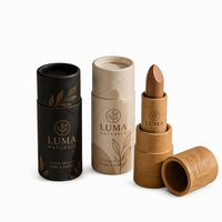 Tubes de rouge à lèvres en papier kraft écologiques personnalisables avec emballage entièrement recyclable, impression quadricolore, étiquetage, commande sur mesure