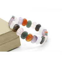 Bracelet en Agate Œil de Tigre Naturel à Double Trou, Cordon Élastique, pour Femmes et Hommes