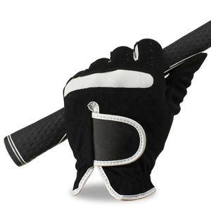 Gants de golf noirs en microfibre pour droitier, antidérapants, à enfiler, unisexes, gants de sport en gros, gants de golf souples en cuir Cabretta pour femme - Product Image 4