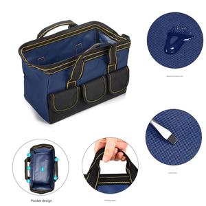 Sac de transport d'outils en tissu Oxford 600D avec fermeture éclair, étanche, pour électricien, avec fond rigide, vente en gros - Product Image 3