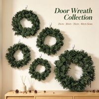 Guirlande de Noël artificielle en PVC, guirlande de sapin vert uni, plusieurs tailles, décoration de porte d'entrée de Noël à faire soi-même, OEM accepté