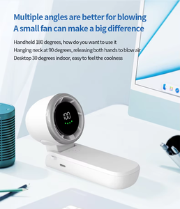 Mini ventilador de mano con batería de 5000mAh, ventilador recargable portátil tipo C, ventilador Turbo de carga para vacaciones en la playa - Product Image 5