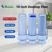 Filtre à eau de comptoir visible de 10 pouces, à une, deux ou trois étapes, pour robinet de cuisine domestique, avec boîtier transparent