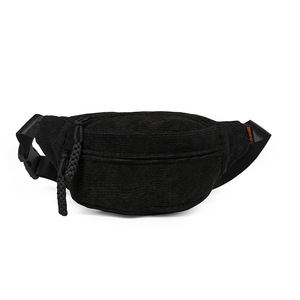 Sac de poitrine unisexe personnalisé avec logo, polyvalent et décontracté, en velours côtelé multicolore, avec fermeture éclair, sac banane et sac bandoulière - Product Image 1