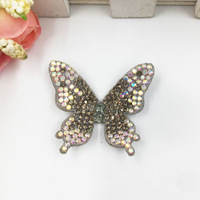 Paillettes 3D en forme de papillon, broderie perlée, strass, à coller sur le verre, extensibles, pour vêtements, chaussures, bandeaux, sacs