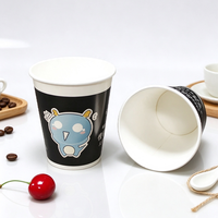 Gobelets en papier personnalisés de 10 oz (300 ml) avec logo, revêtement PE de qualité alimentaire, imperméables, à paroi simple, avec couvercles