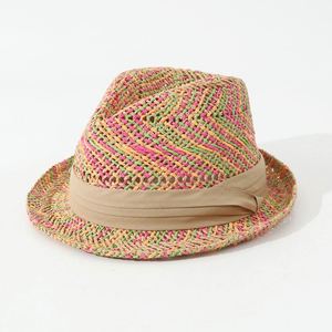 New Arrival 2025 Handmade Summer Jazz <b>Hat</b> Rainbow Straw Fedora <b>Hats</b> - Product Image 6