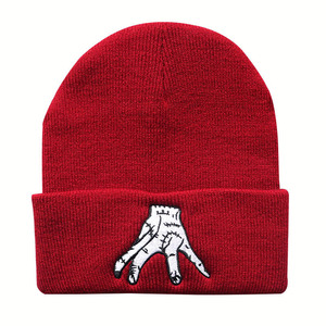 Bonnet tricoté en fibre acrylique chaud, motif personnage de dessin animé Wednesday <span class=keywords><strong>Addams</strong></span> de <span class=keywords><strong>la</strong></span> <span class=keywords><strong>série</strong></span> télévisée américaine, nouvelle collection automne/hiver, tendance - Product Image 2