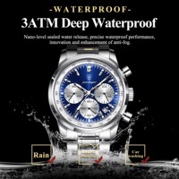 Reloj de Pulsera POEDAGAR 921 de Lujo para Hombre, de Acero Inoxidable, Cuarzo, Resistente al Agua, con Manecillas Luminosas, Cronógrafo y Fecha