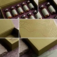 Boîte rigide personnalisée à couvercle vert pour flacons de peptides, 12 flacons, avec insert en mousse, impression offset, carton gris, soins personnels