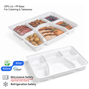 Bandejas de Comida Desechables de PP al por Mayor, Cajas de Plástico para Almuerzo con Tapa Transparente <span class=keywords><strong>OPS</strong></span>, Contenedor de Alimentos - Product Image 1