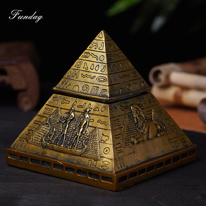 Fangdi Egyptian Pyramid Candle Holder Embossed Design Home Decoration Metal Ornament - Product Image 1