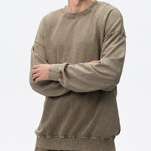 Sudadera con Capucha para Hombre, Lavado Ácido, 380GSM, 100% Algodón, Felpa Francesa, Estilo Desgastado, Corte Regular, Ecológica, Informal, Otoño, Tinte Liso - Product Image 2