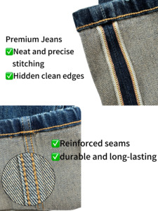 YUANBOFEI Jeans de Alta Calidad para Mujer con 9 Bolsillos, Vaqueros de Pierna Recta y Ancha, Denim Transpirable, Pantalones Casuales y Holgados Estilo <span class=keywords><strong>Y2K</strong></span> - Product Image 5