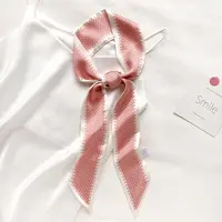 Nuovo design personalizzato sottile stretta rosa piccolo sacchetto del nastro twill di seta della sciarpa