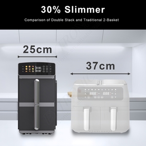 Nueva Freidora de Aire Digital Doble de 5.5L+5.5L, Electrodoméstico de Cocina Pequeño, Freidora de Aire Caliente Inteligente de Doble Cesta, Nueva 5.5L+5.5L Digital - Product Image 5