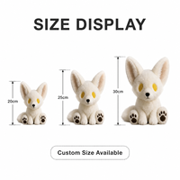 Peluche personnalisée renard blanc aux yeux jaunes, super douce, anti-stress, vente directe usine, fabricant OEM ODM, polyester coton PP