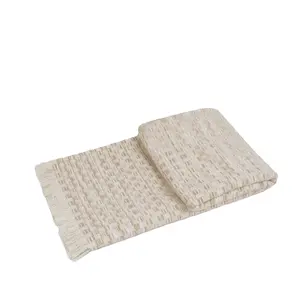 Tiff Home, бестселлер, 240*140 см, индивидуальное Пастырское бежевое мягкое одеяло из переработанного полиэстера с кисточками для всех сезонов