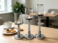 Porte-bougie Hurricane, élégant chandelier à tige haute, bougie pilier en option, taille et finition personnalisables pour table de mariage et décoration intérieure