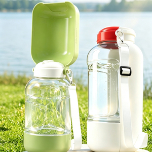 Nueva Botella de Agua Portátil para Mascotas, Perros y Gatos, 2 en 1, Plegable, Botella de Agua para Perros de 1.1L y Recipientes para Comida de 160g - Product Image 5