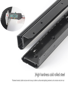 <span class=keywords><strong>Rail</strong></span> coulissant en aluminium noir à montage sous plan, léger, pour <span class=keywords><strong>baie</strong></span> vitrée, cuisine, salle à manger, chambre, salle de bain, vente chaude - Product Image 2