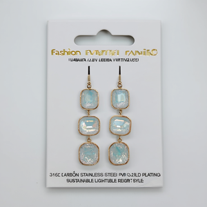 Pendientes de Moda para Mujer, SmileJoyas, de Acero Inoxidable 316L con Baño de Oro PVD, Resistentes y Sostenibles, con Cristal Azul Claro - Product Image 2