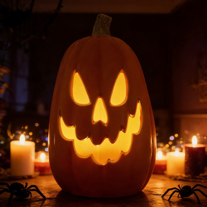 Lampe citrouille <span class=keywords><strong>Jack</strong></span>-O'-Lantern LED géante d'Halloween, décor lumineux avec visage effrayant pour maison hantée, fête et maison - Product Image 1