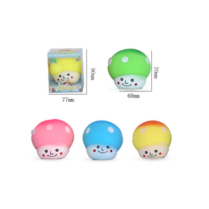 ของเล่นบีบลดความเครียดรูปเห็ดการ์ตูน ของเล่นบีบยาง PVC คืนรูปช้า สำหรับเด็ก - Product Image 4