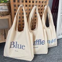 Tas Belanja Grosir Besar dari Kain Kanvas Katun Organik Kaliko, Ramah Lingkungan, Dapat Digunakan Kembali, Daur Ulang, Polos, dengan Cetak Logo Ukuran Kustom